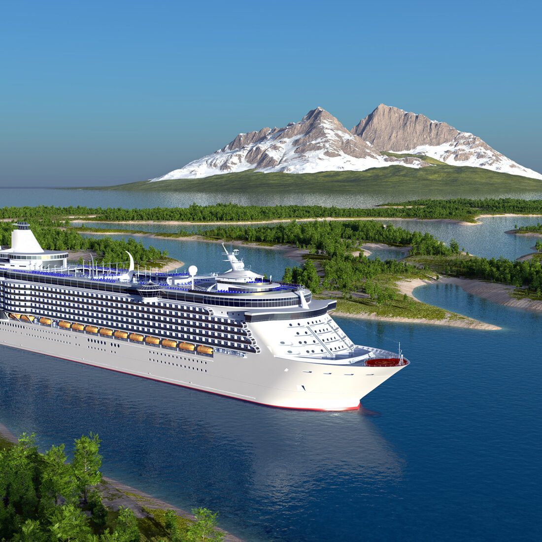 Passenger ship on the river.